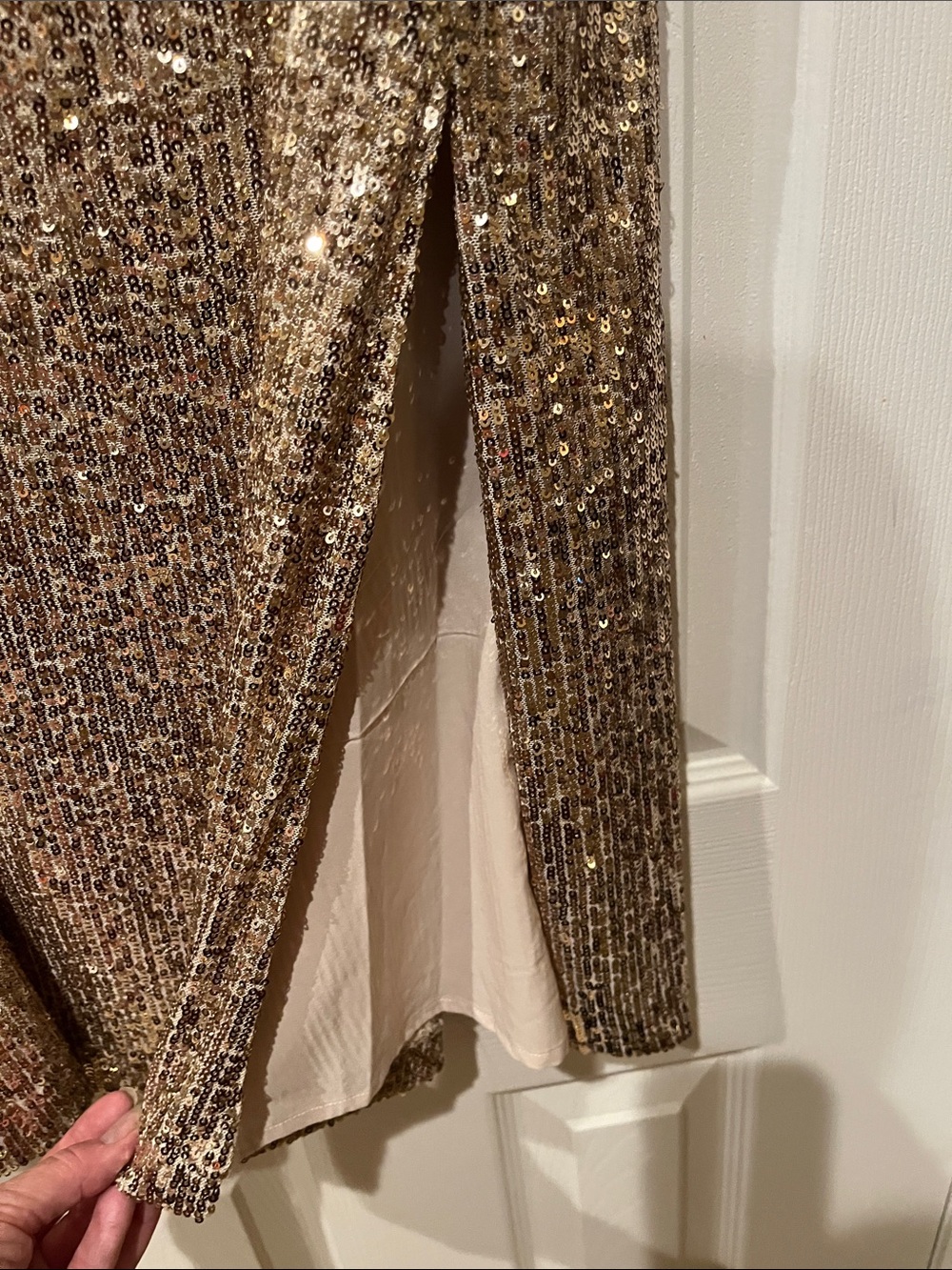 ON 34th Gold Sequined Midi Skirt - Picture 3 of 4